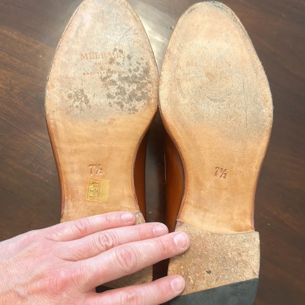 Meermin Tan Leather Tassel Loafers
